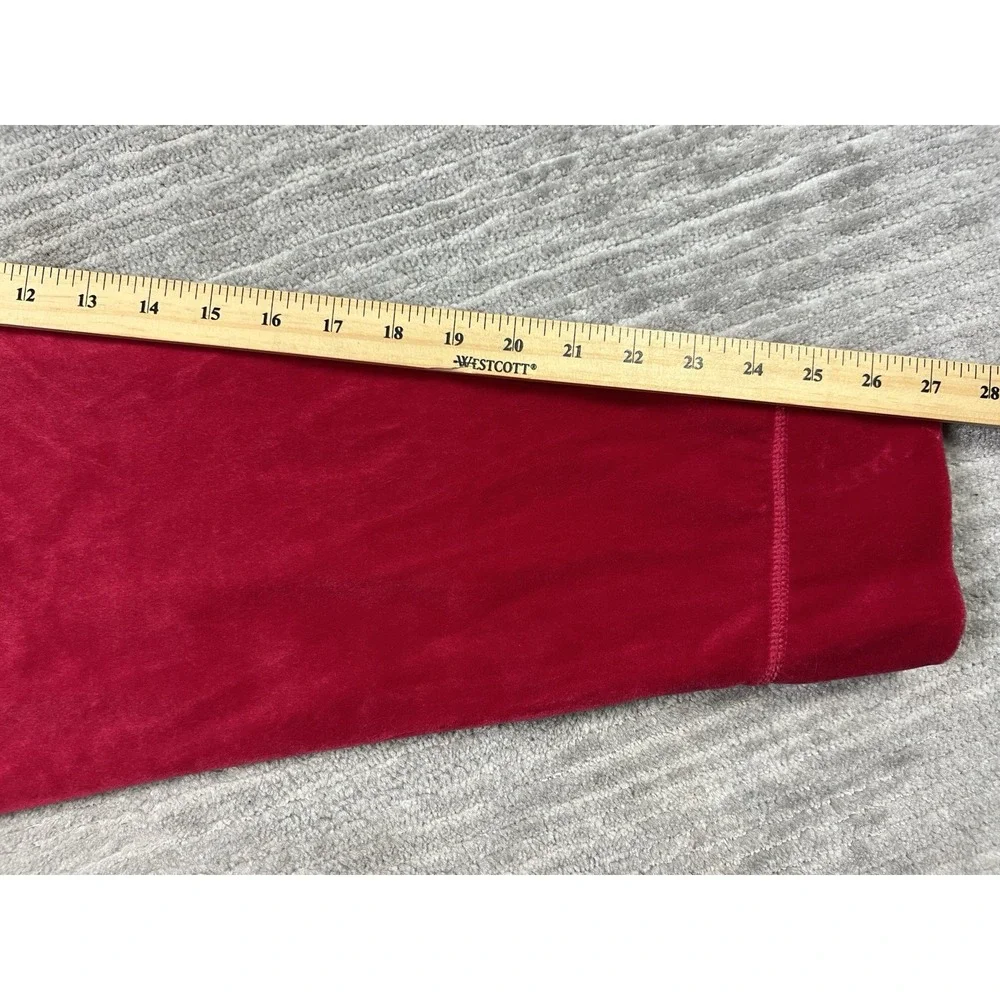 Sag‎ Harbor Sleepwear Womens Medium Red Velour Full Zip Long Sleeve Polyester